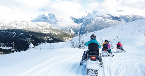 Family snowmobiling in Whistler – Fresh tracks tour